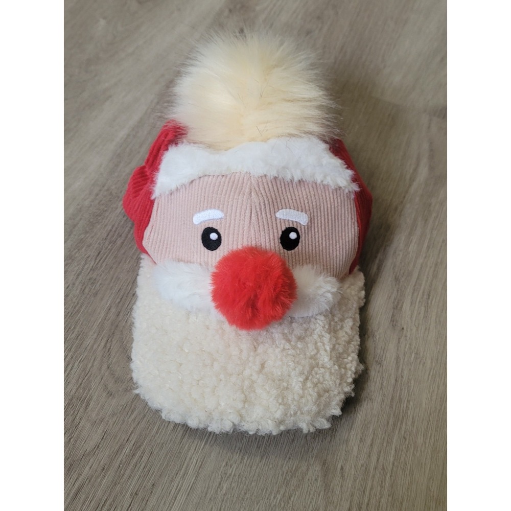 Holiday Time Santa Claus Baseball Cap Plush Sherpa Fur Pom Corduroy NWT Unisex